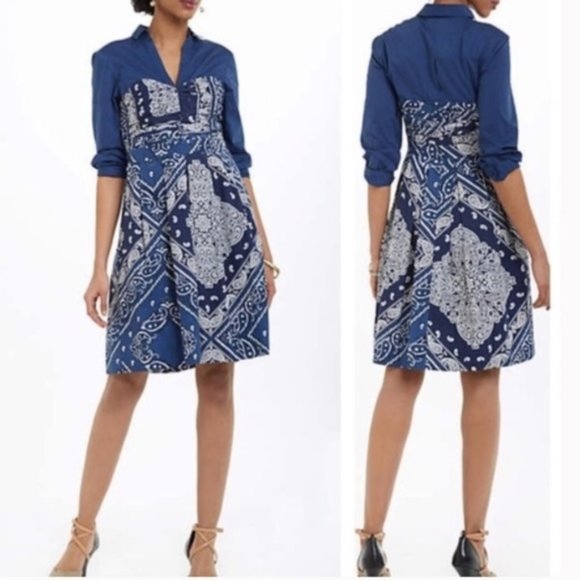 Anthropologie Dresses & Skirts - Anthropologie Holding Horses Blue Bandana Dress